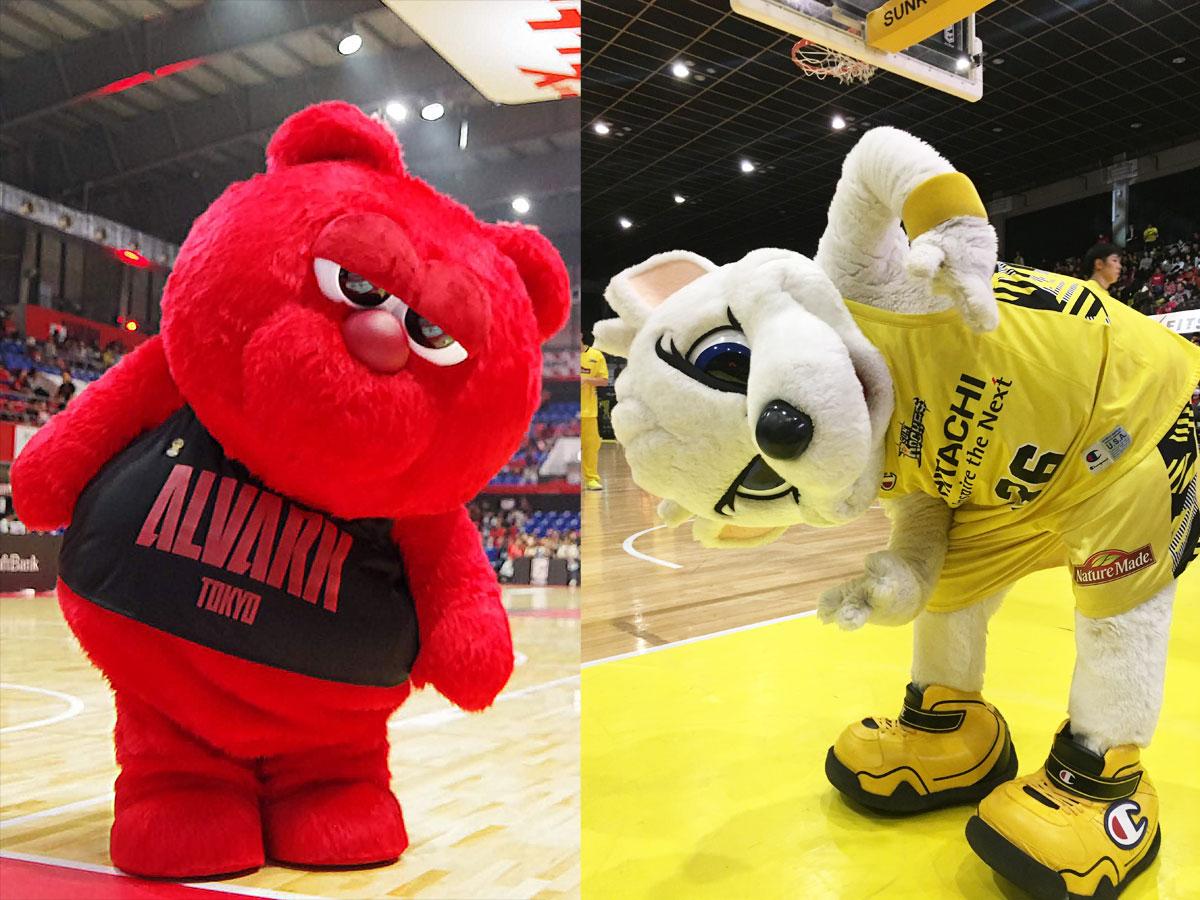 （左から）アルバルク東京のルークとサンロッカーズ渋谷のサンディー