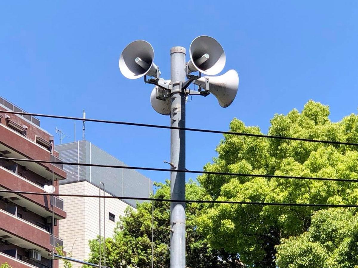 区内84カ所に設置されている防災行政無線設備