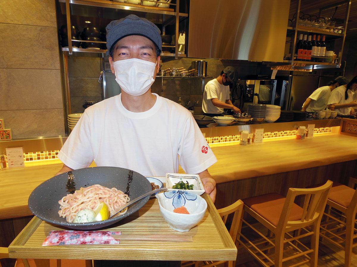 味を変えながら食べられるさまざまな「たらこスパゲティ」を提供する