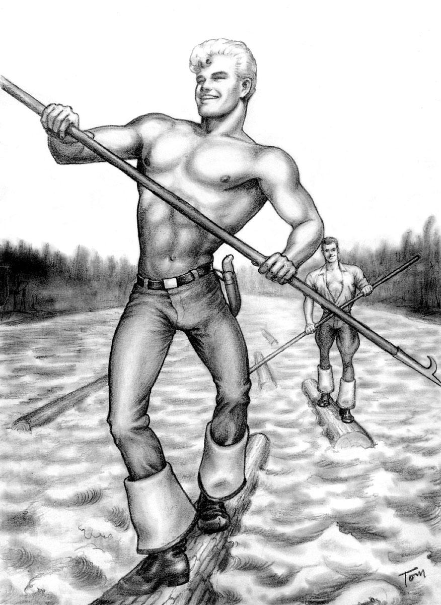 雑誌「Physique Pictorial」の表紙を飾った作品も展示する&copy;1957-2020 Tom of Finland Foundation