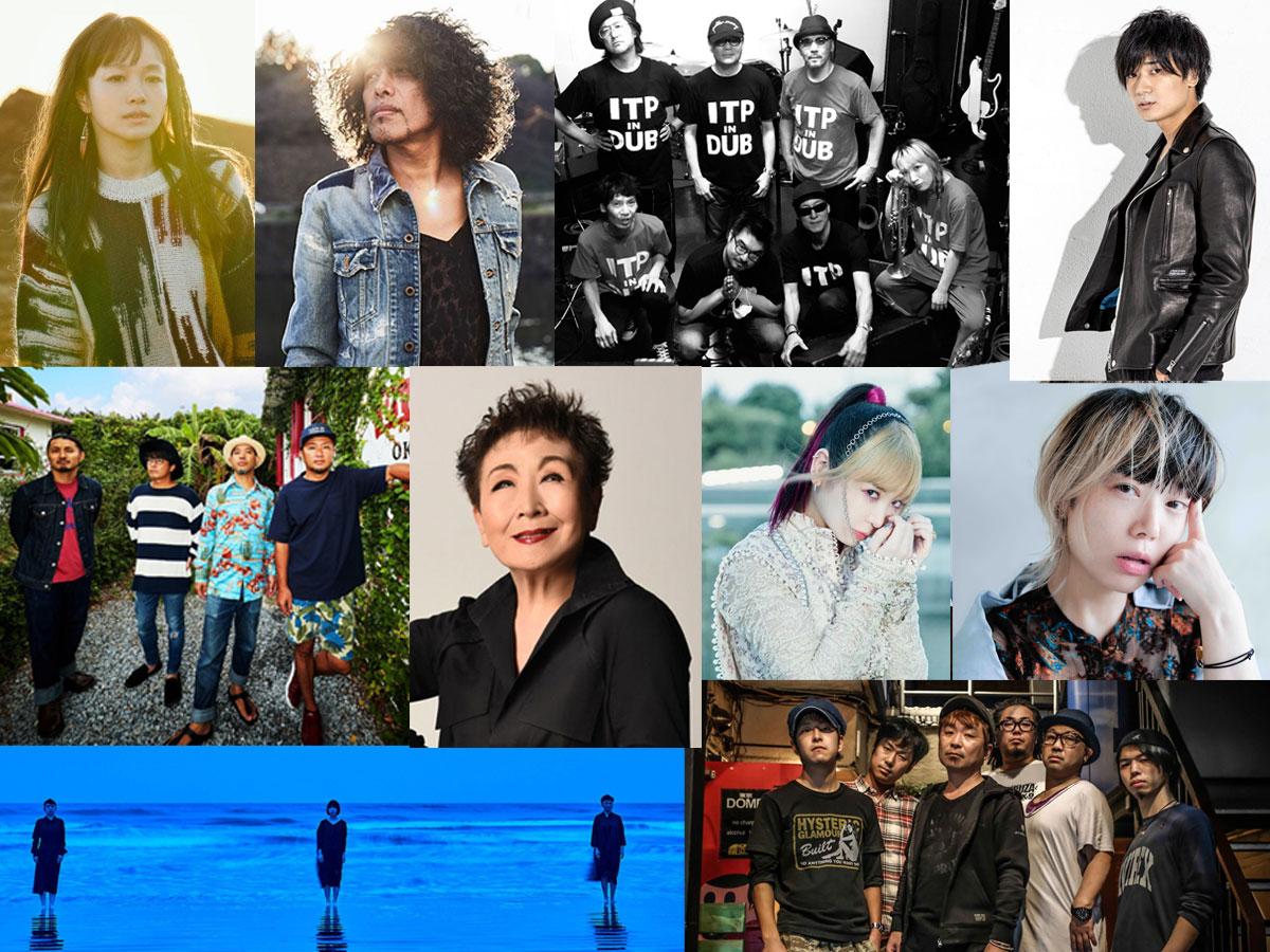 音楽ライブを展開するアーティストら