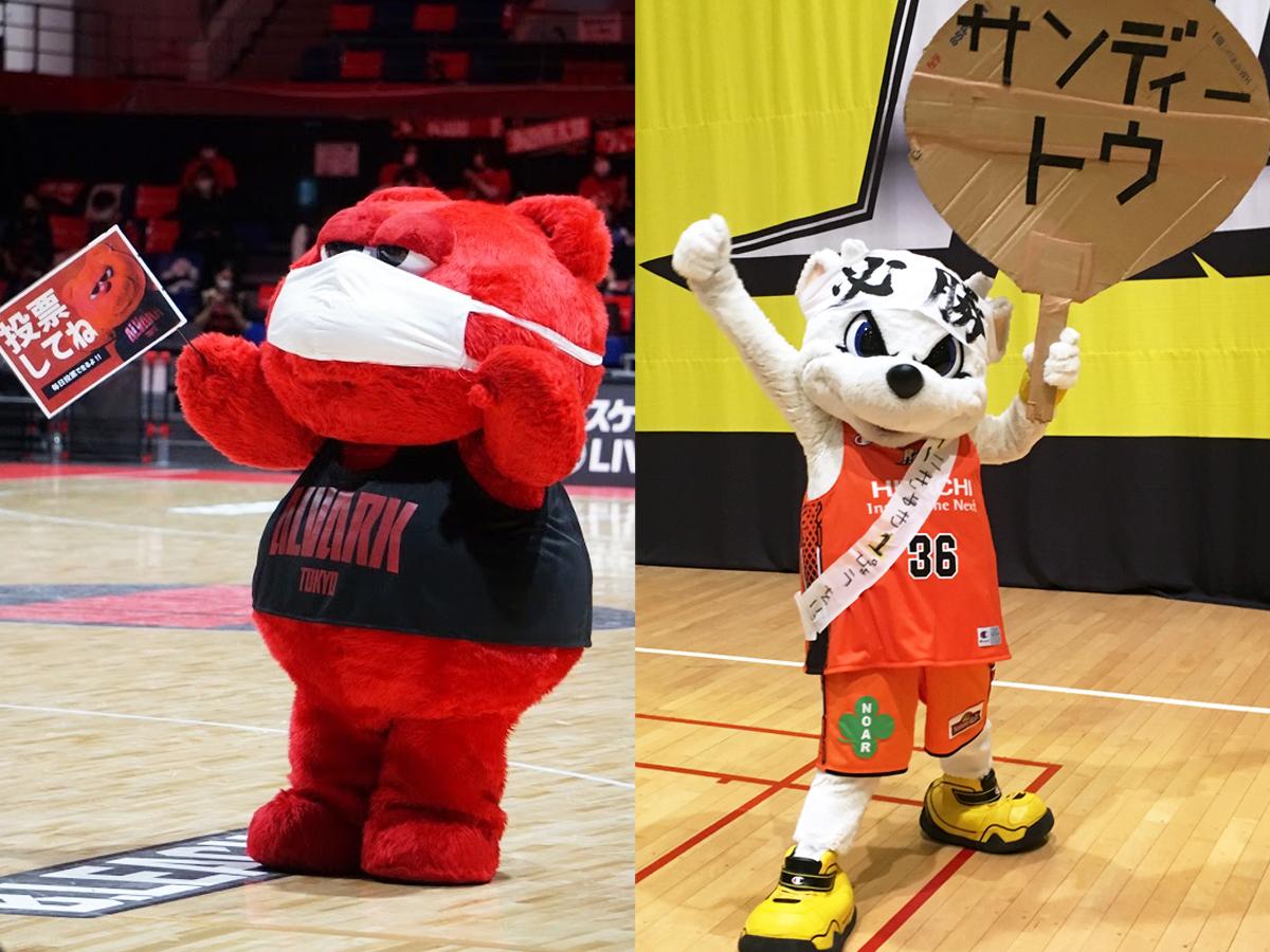 （左から）アルバルク東京のルーク、サンロッカーズ渋谷のサンディー