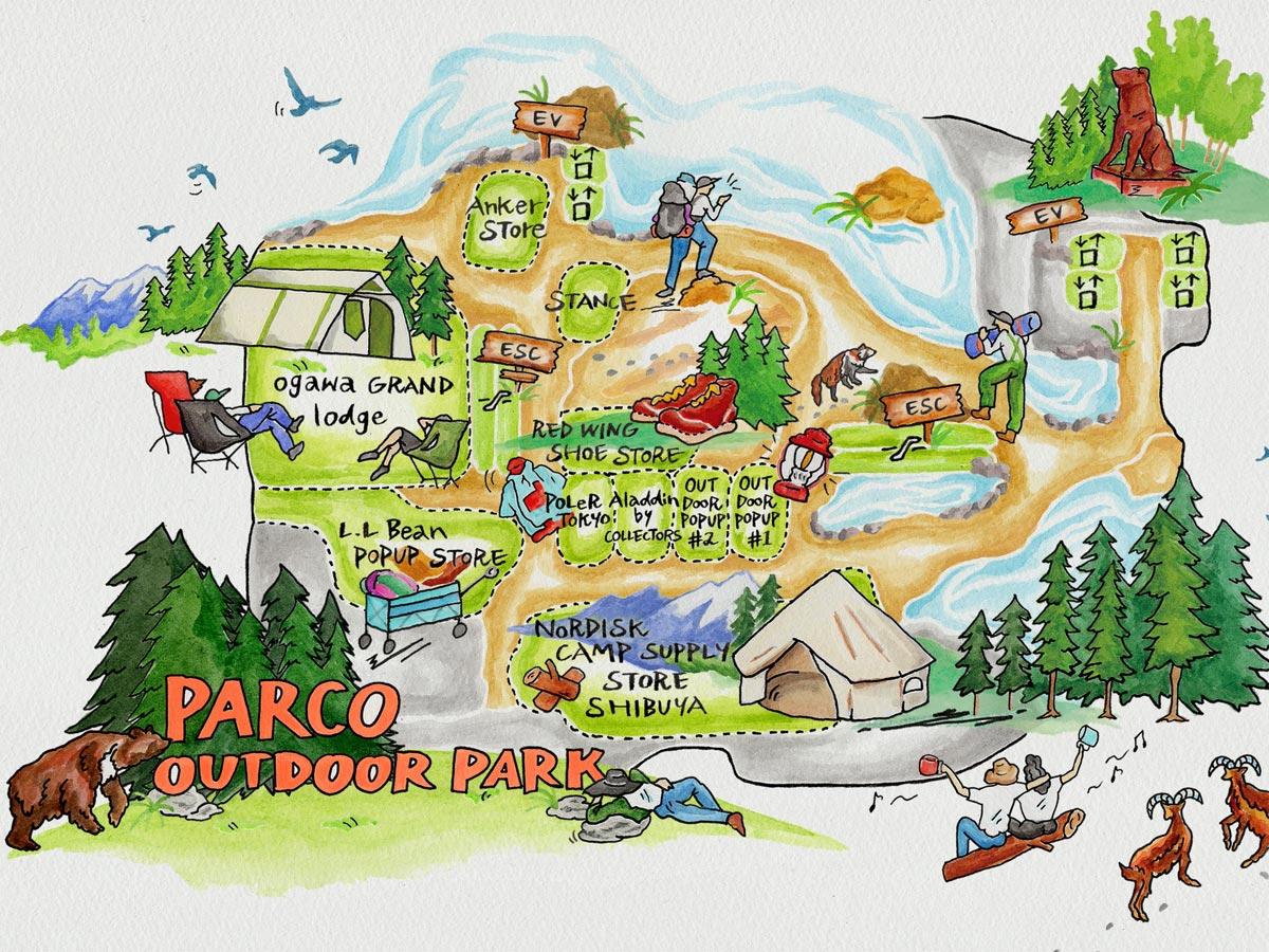 「PARCO OUTDOOR PARK」のフロアマップイメージ