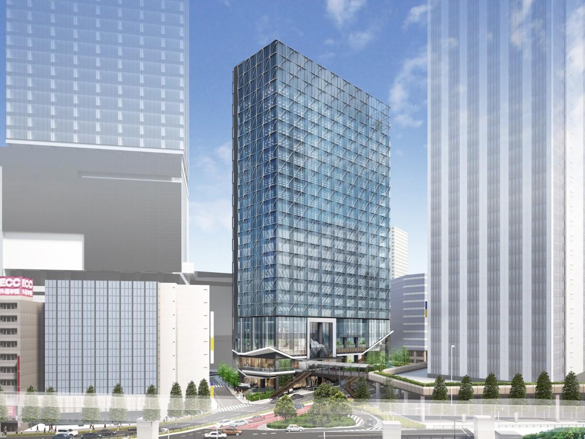 「渋谷アクシュ」外観イメージ（提供＝渋谷二丁目17地区市街地開発組合）