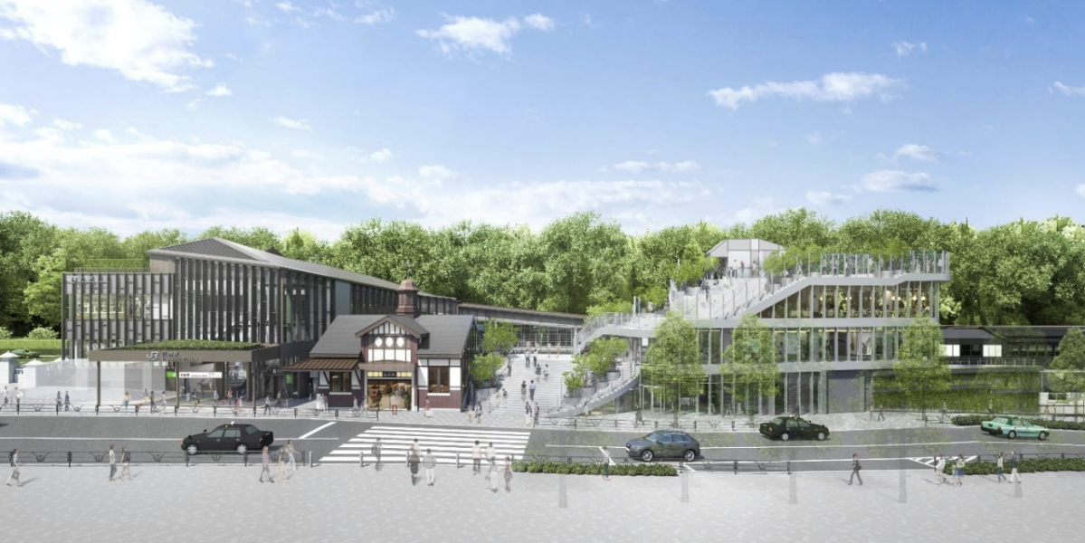 原宿駅旧駅舎跡地開発（イメージパース）