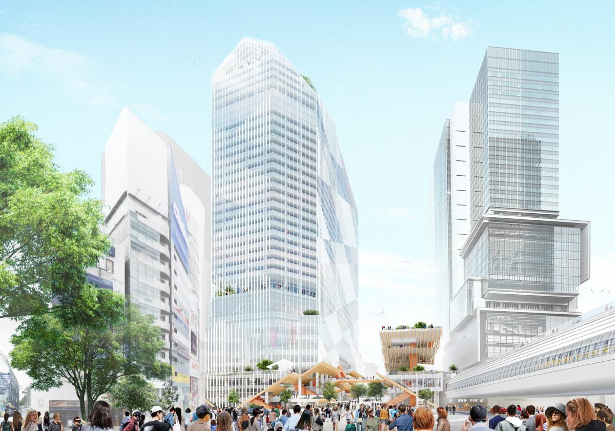 「宮益坂地区第一種市街地再開発事業」イメージパース &copy;宮益坂地区市街地再開発準備組合