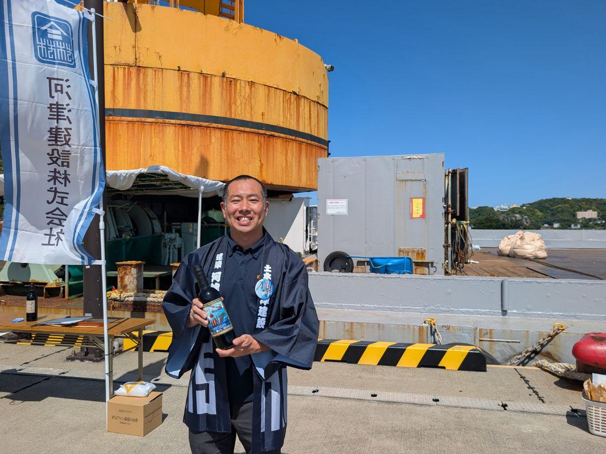 「下田海底セラーワイン」プロジェクトを主導する河津建設の河津元（げん）常務