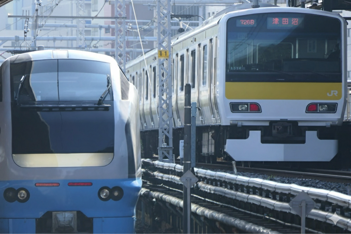 両国駅3番線ホームに入線するE653系（写真は過去開催画像）