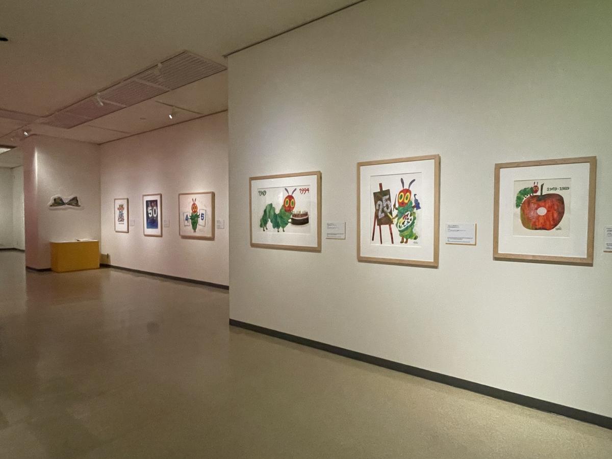 福岡県立美術館で開催中の展覧会「エリック・カール展　はじまりは、はらぺこ
あおむし」の会場の様子
Eric Carle: Art, Books, and the Caterpillar is organized by The Eric Carle Museum of Picture Book Art, Amherst, Massachusetts, United States