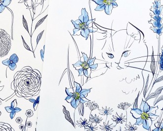 富山・上市町「めぐり」で魚津市出身画家・関口彩さん個展 「猫」テーマに