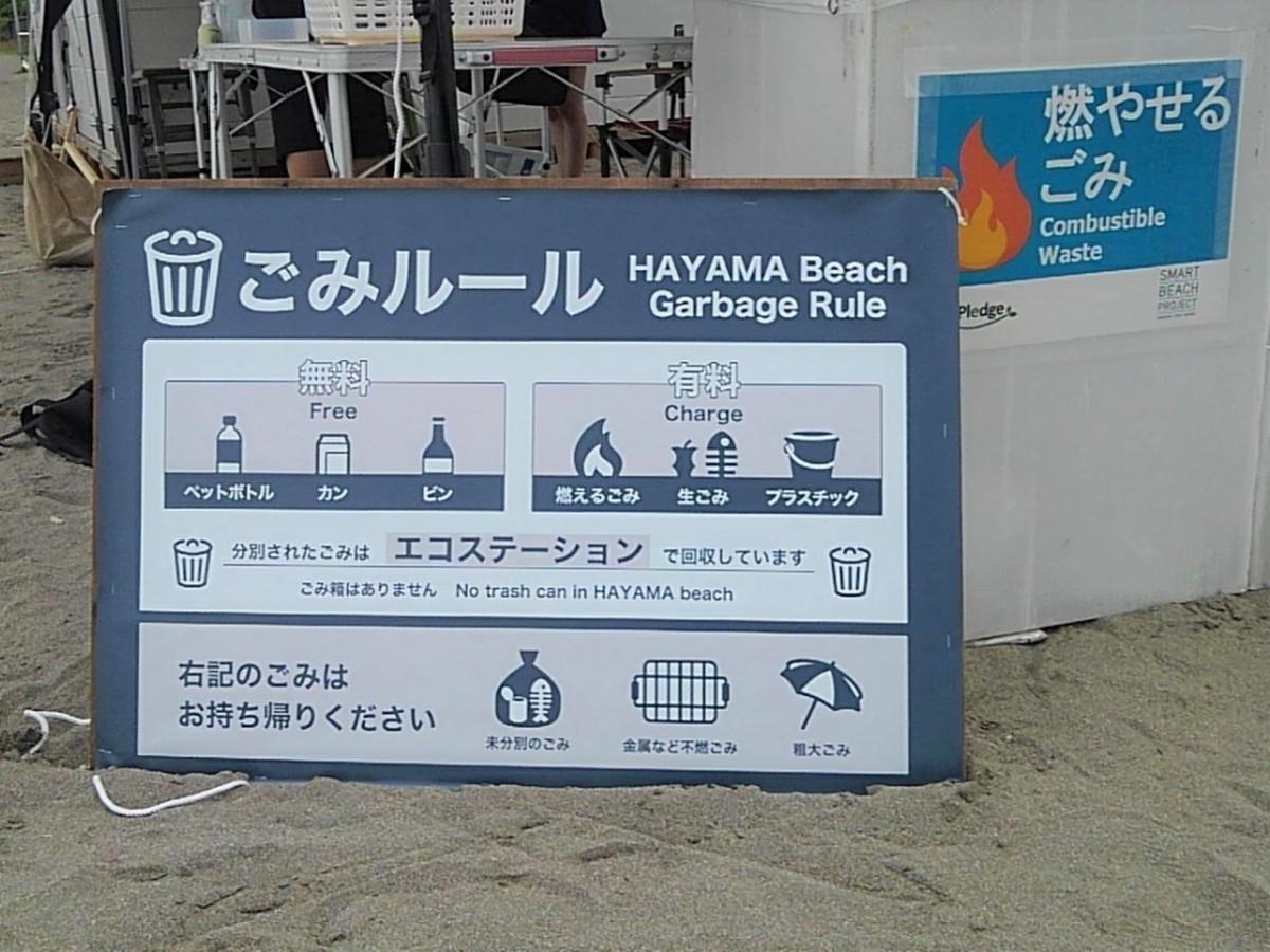 土曜・日曜・お盆期間の午後のみ設置するエコステーション。海水浴場の開設はしていない