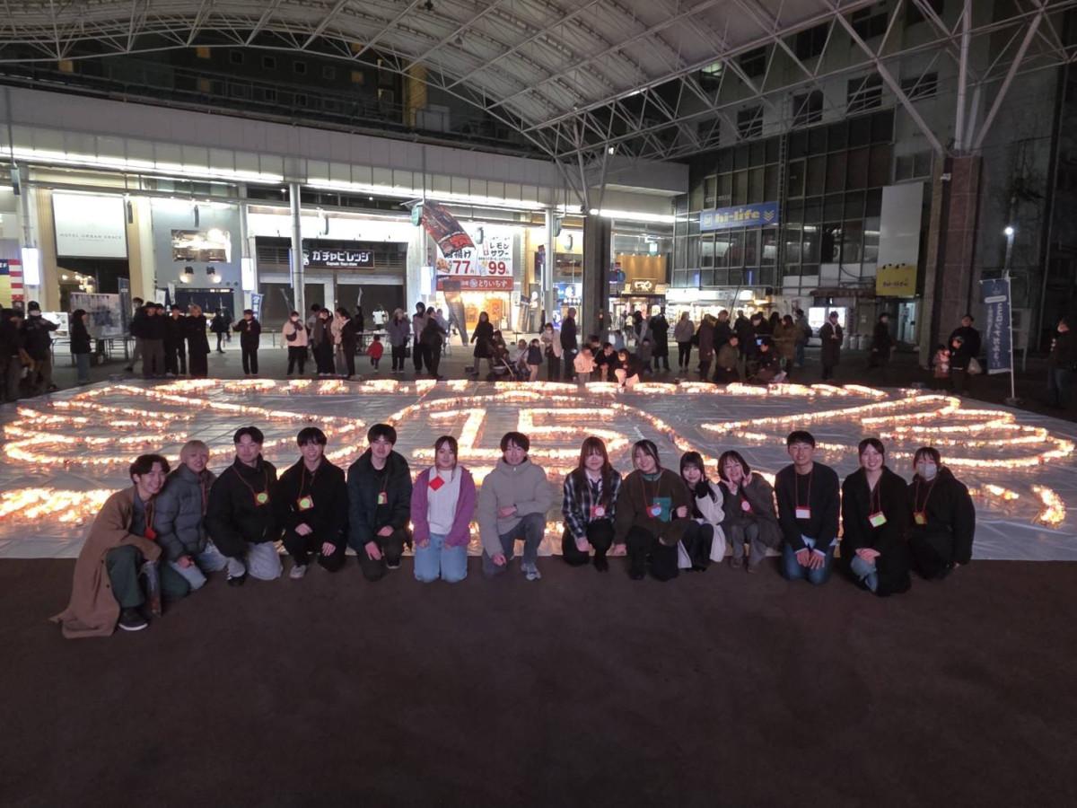 キャンドルアートとUP（宇大生プロジェクト）の皆さん